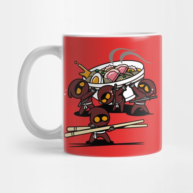 Cute Funny Sci-fi Alien Ninjas Stealing Ramen Gift For Ramen Lovers by BoggsNicolas